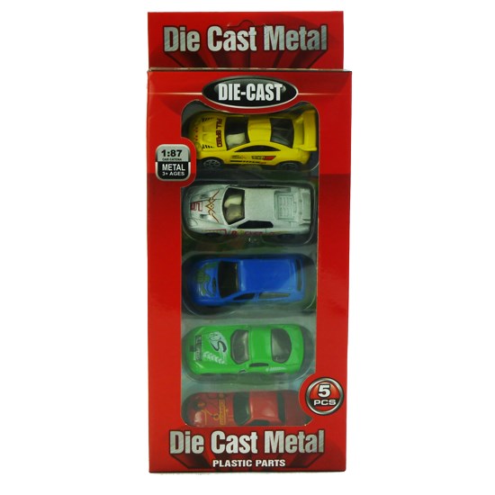 Modelautootjes DieCast 1:64 Pak A 5 Stuks. Assorti Samenstellingen