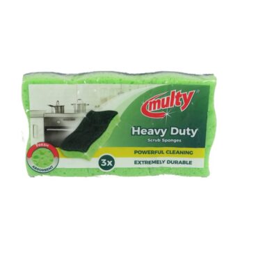 Multy Heavy Duty Schuursponsen Groen 3-pack