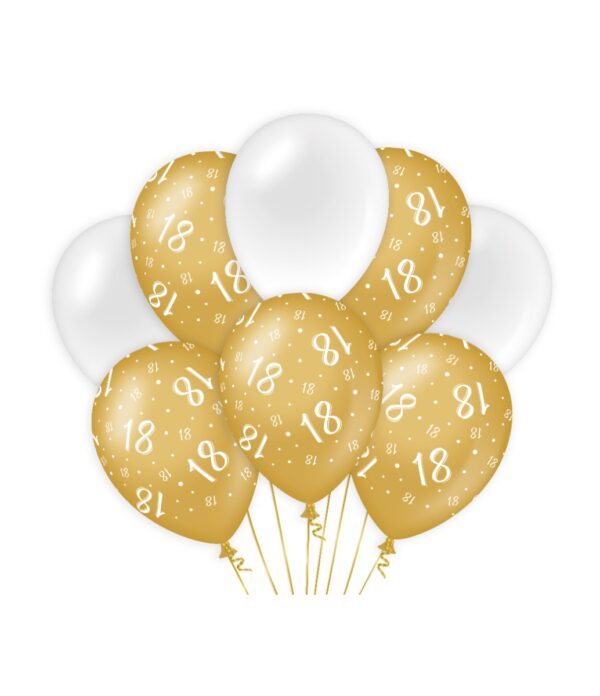 Paperdreams Decoration Balloons Goud/wit - 18 Verpakking A 8 Stuks