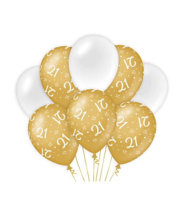 Paperdreams Decoration Balloons Goud/wit - 21 Verpakking A 8 Stuks