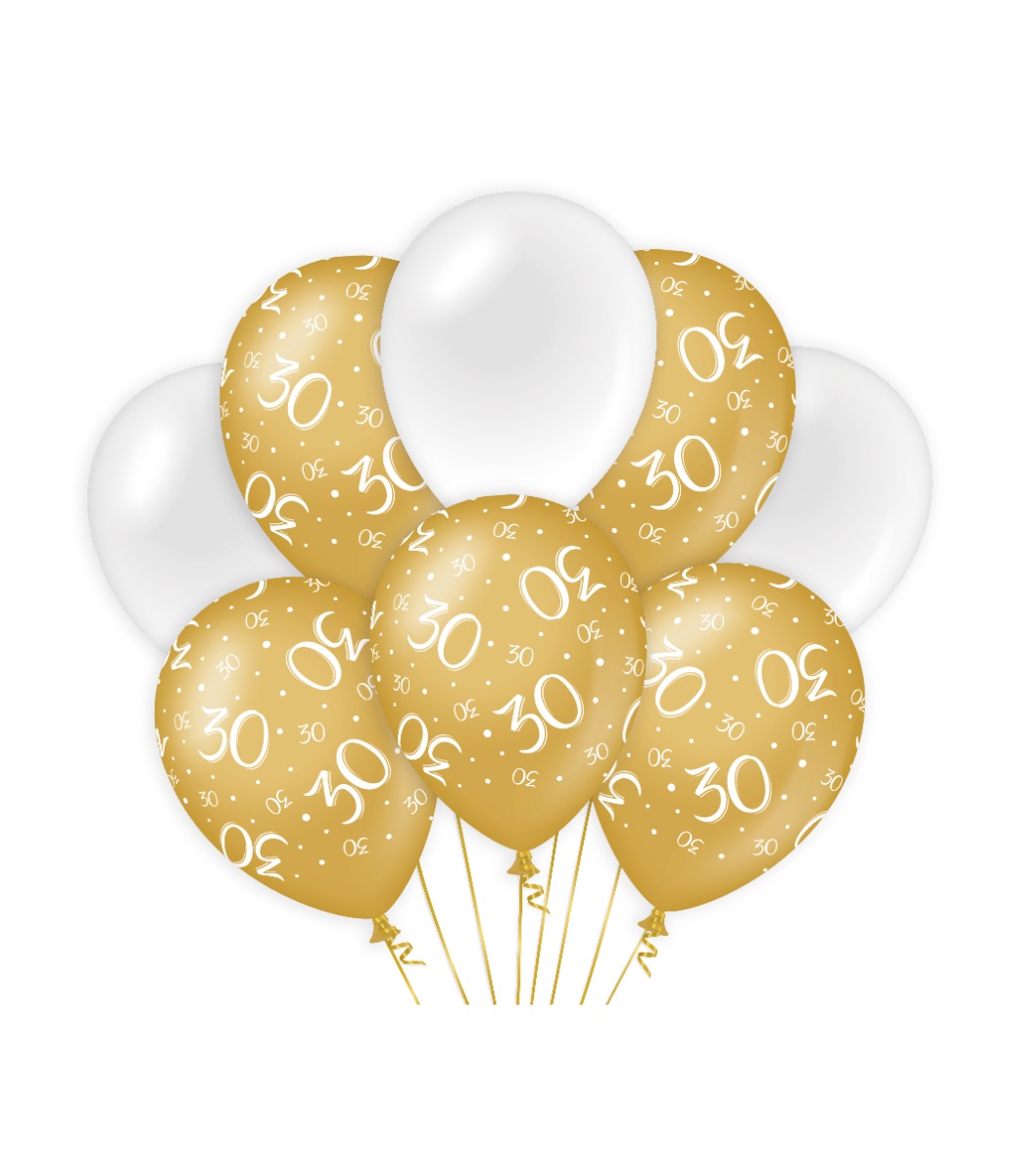 Paperdreams Decoration Balloons Goud/wit - 30 Verpakking A 8 Stuks