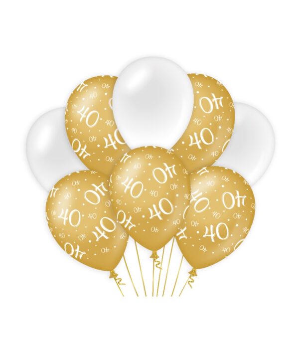 Paperdreams Decoration Balloons Goud/wit - 40 Verpakking A 8 Stuks