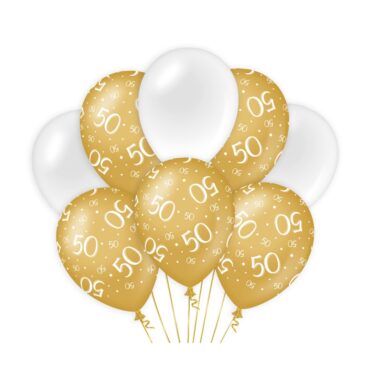Paperdreams Decoration Balloons Goud/wit - 50 Verpakking A 8 Stuks