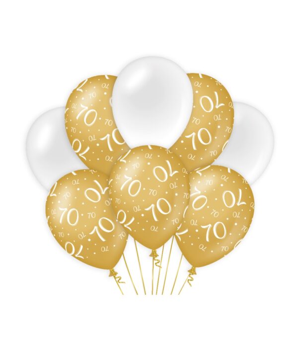 Paperdreams Decoration Balloons Goud/wit - 70 Verpakking A 8 Stuks