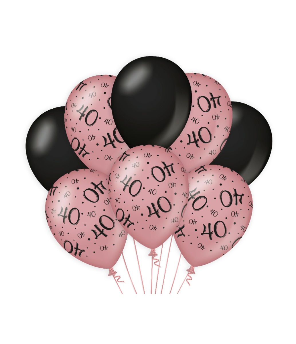 Paperdreams Decoration Balloons Roze/zwart - 40 Verpakking A 8 Stuks