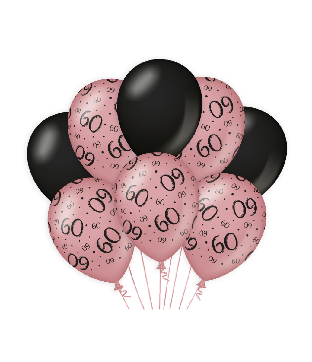 Paperdreams Decoration Balloons Roze/zwart - 60 Verpakking A 8 Stuks