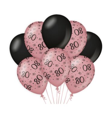 Paperdreams Decoration Balloons Roze/zwart - 80 Verpakking A 8 Stuks