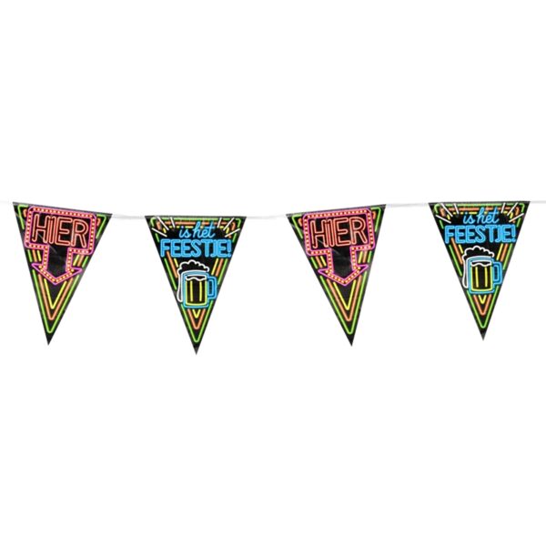 Paperdreams Neon Party Flag - Hier Is Het Feestje