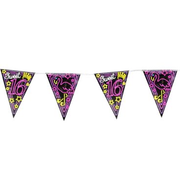 Paperdreams Neon Party Flag - Sweet 16
