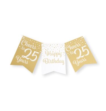 Paperdreams Party Flag Banner Goud/wit - 25