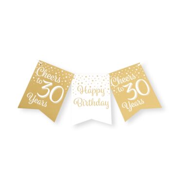 Paperdreams Party Flag Banner Goud/wit - 30