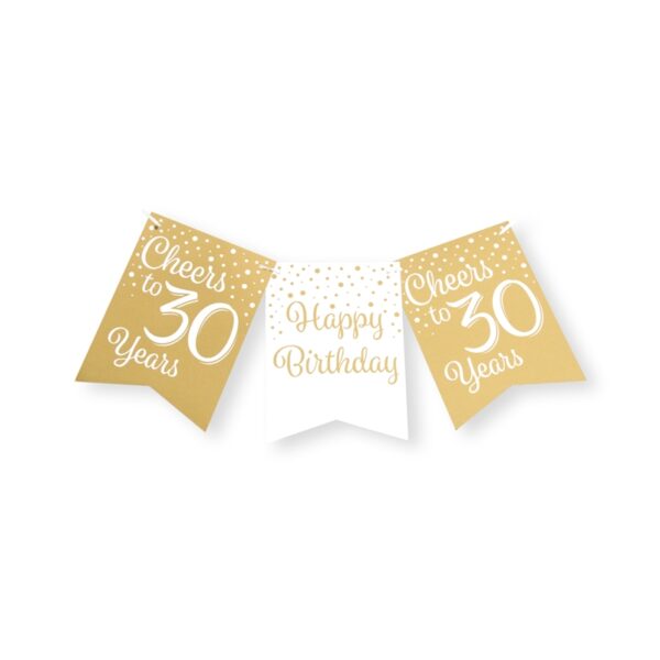 Paperdreams Party Flag Banner Goud/wit - 30