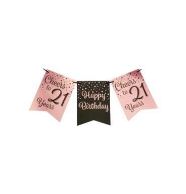 Paperdreams Party Flag Banner Roze/zwart - 21