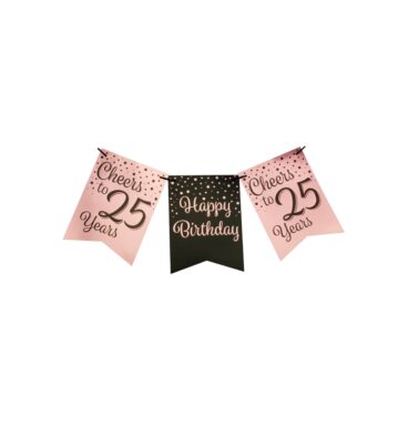 Paperdreams Party Flag Banner Roze/zwart - 25