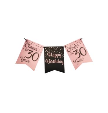 Paperdreams Party Flag Banner Roze/zwart - 30