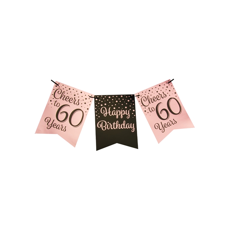 Paperdreams Party Flag Banner Roze/zwart - 60