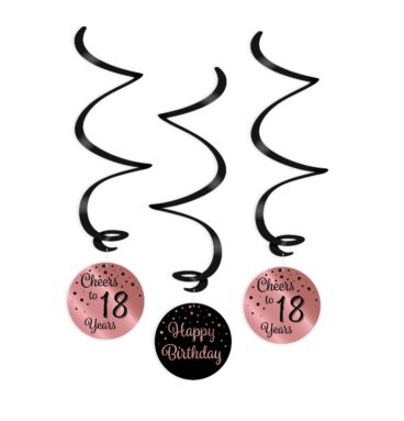 Paperdreams Swirl Decorations Roze/zwart - 18