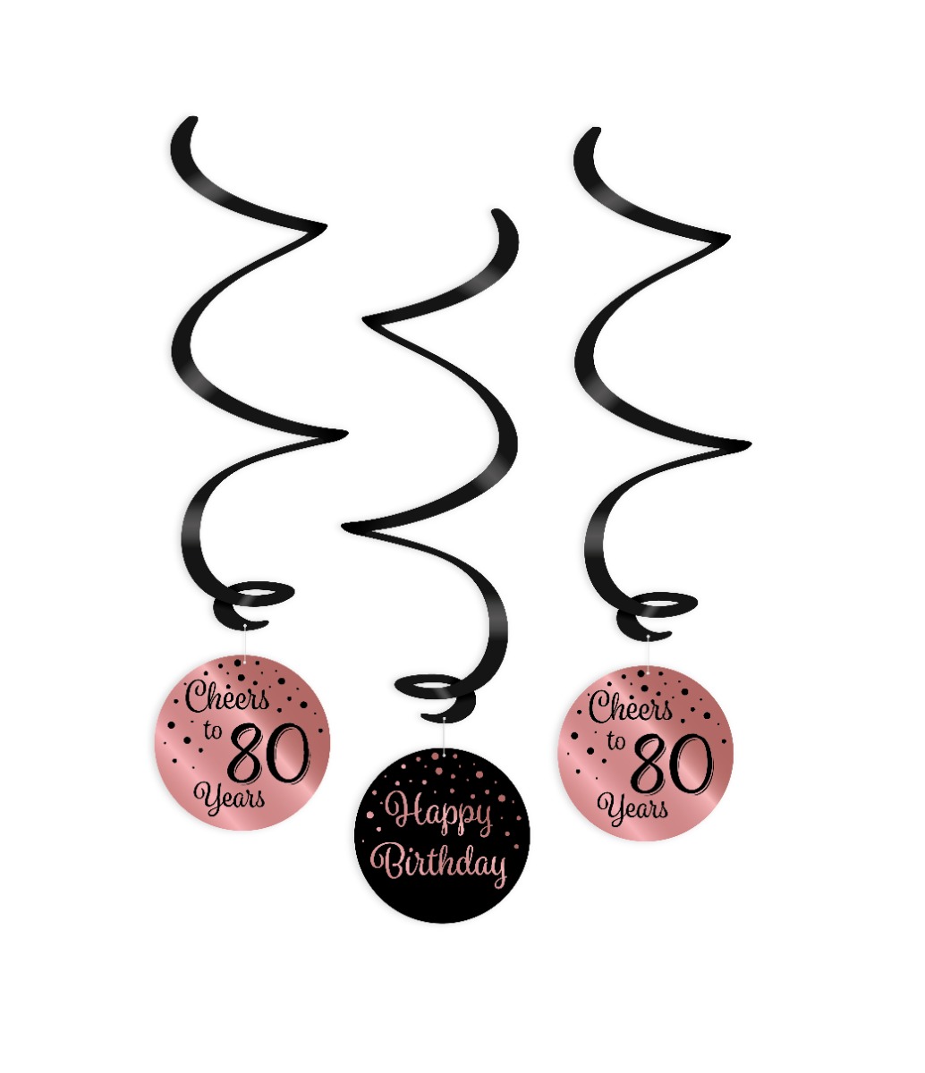 Paperdreams Swirl Decorations Roze/zwart - 80