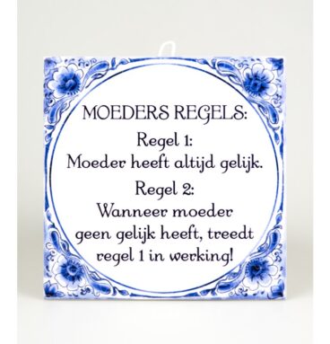 Paperdreams Tegel Delfts Blauw - Moeders Regels