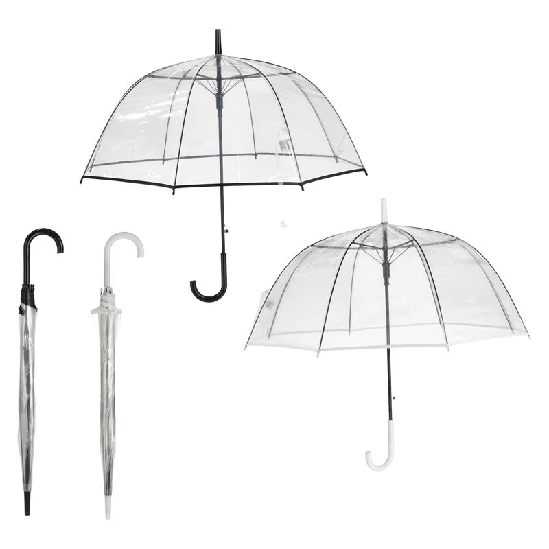 Paraplu Transparant Met Witte Of Zwarte Rand Ø84cm