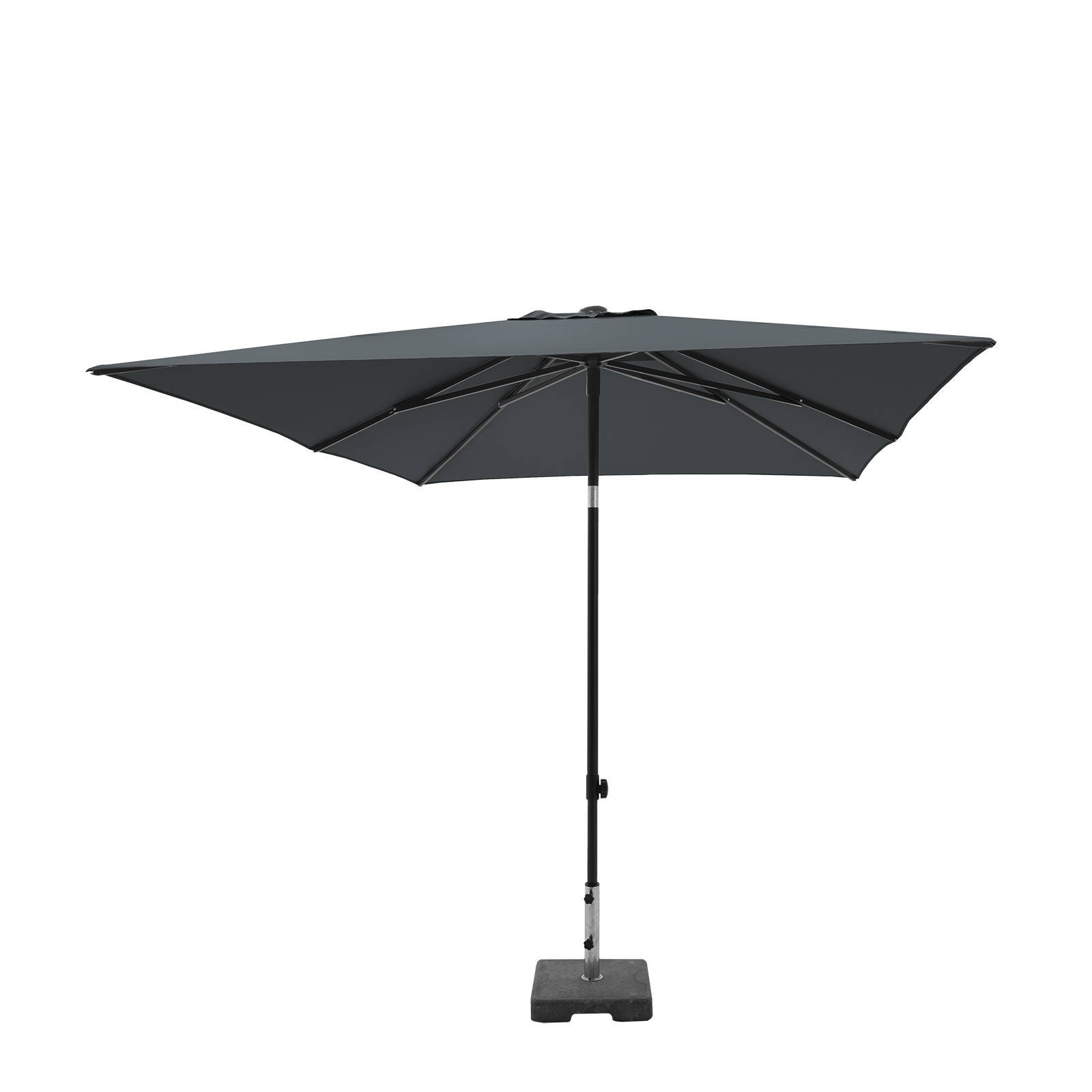 Parasol MORAIRA PUSH-UP Vierkant 230x230cm Met Tilt-functie Grijs