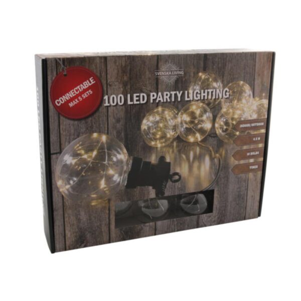 Partylights LED 10 Bollen Warm Wit Voor Binnen En Buiten Gebruik