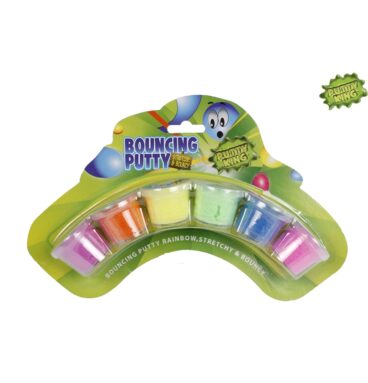 Putty King Bouncingputty Rainbow 6x12gr Op Kaart