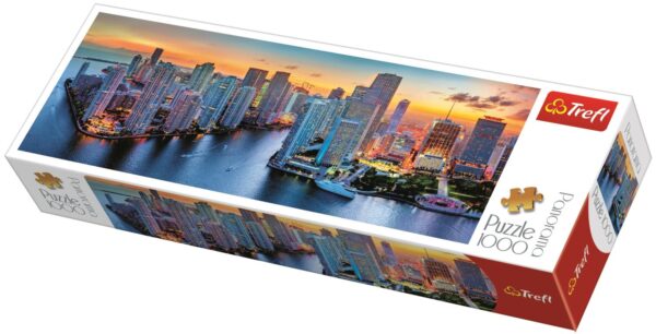 Puzzel 1000 Stuks Panorama - Miami Bij Zonsondergang