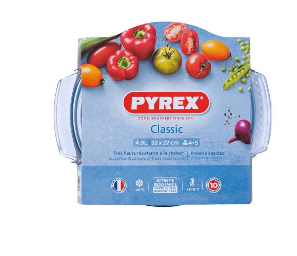 Pyrex CLASSIC Ronde Ovenschaal Met Deksel Glas 4