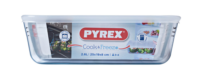 Pyrex COOK&FREEZE Schaal Met Deksel 25x20cm Cool 2