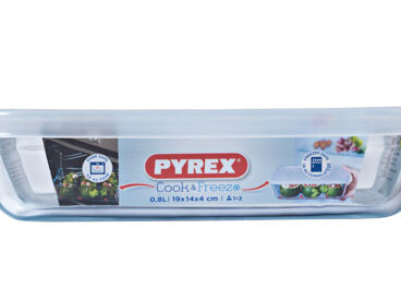 Pyrex COOK&FREEZE Schaal Rechthoek Glas Met Kunststof Deksel 0.8L 19 X 14 X 4 Cm