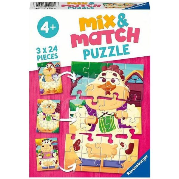 Ravensburger Mix&Match Puzzel Boerderijvrienden 3x24 Stukjes