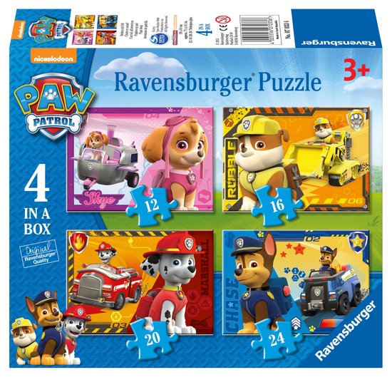 Ravensburger Puzzel 4 In 1Paw Patrol:Puppies Op Pa