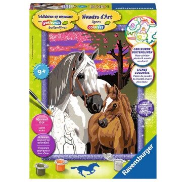 Ravensburger Schilderen Op Nummer Paarden In De Zonsondergang