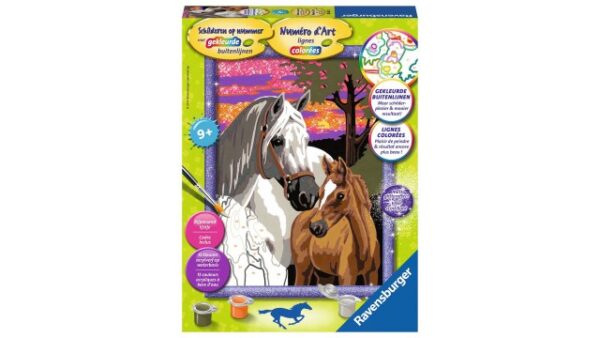 Ravensburger Schilderen Op Nummer Paarden In De Zonsondergang