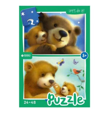 Rebo Bear Family - Puzzel 24 + 48 Stukjes