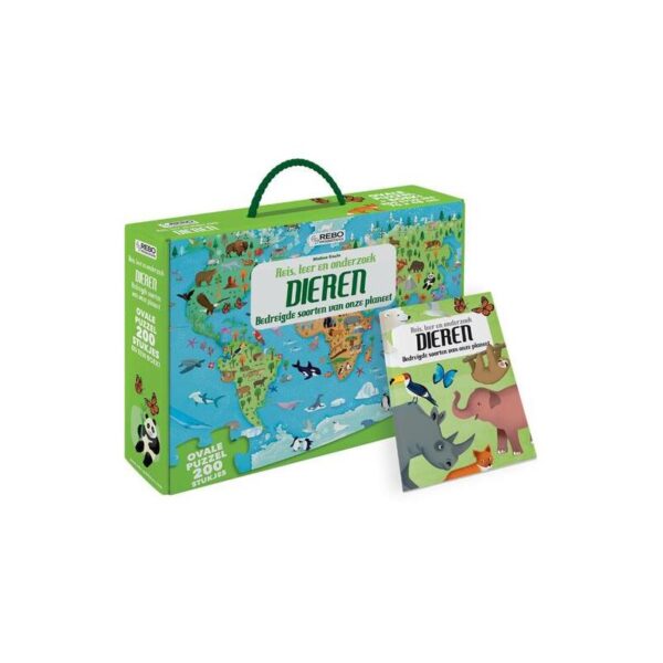 Rebo Dieren - Puzzel 200 Stukjes En Boek