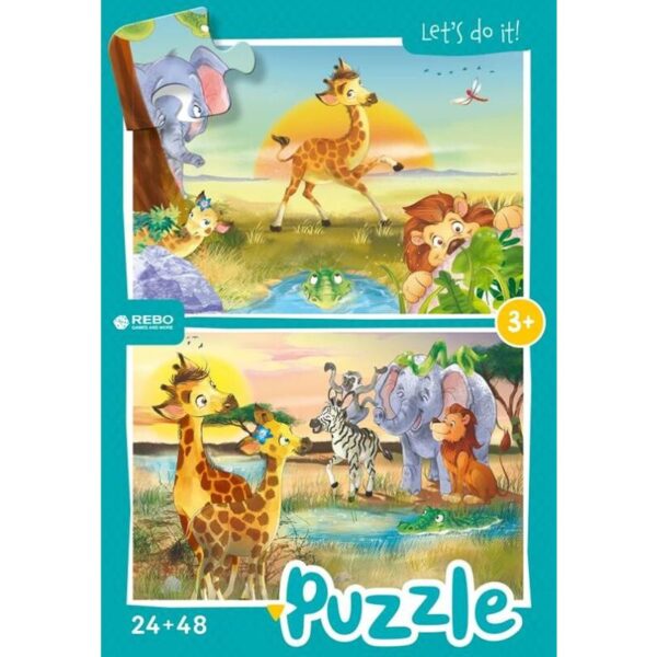 Rebo Little Giraffe - Puzzel 24 + 48 Stukjes