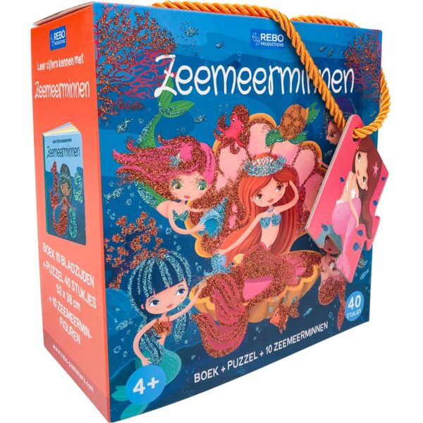 Rebo Zeemeerminnen - Boek-Puzzel - 10 Figuren