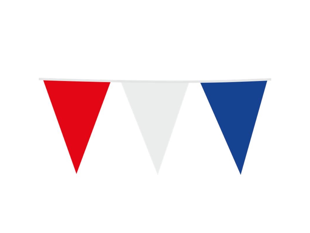 Reuzevlaggenlijn Rood-wit-blauw 10m Kunststof 30x45cm