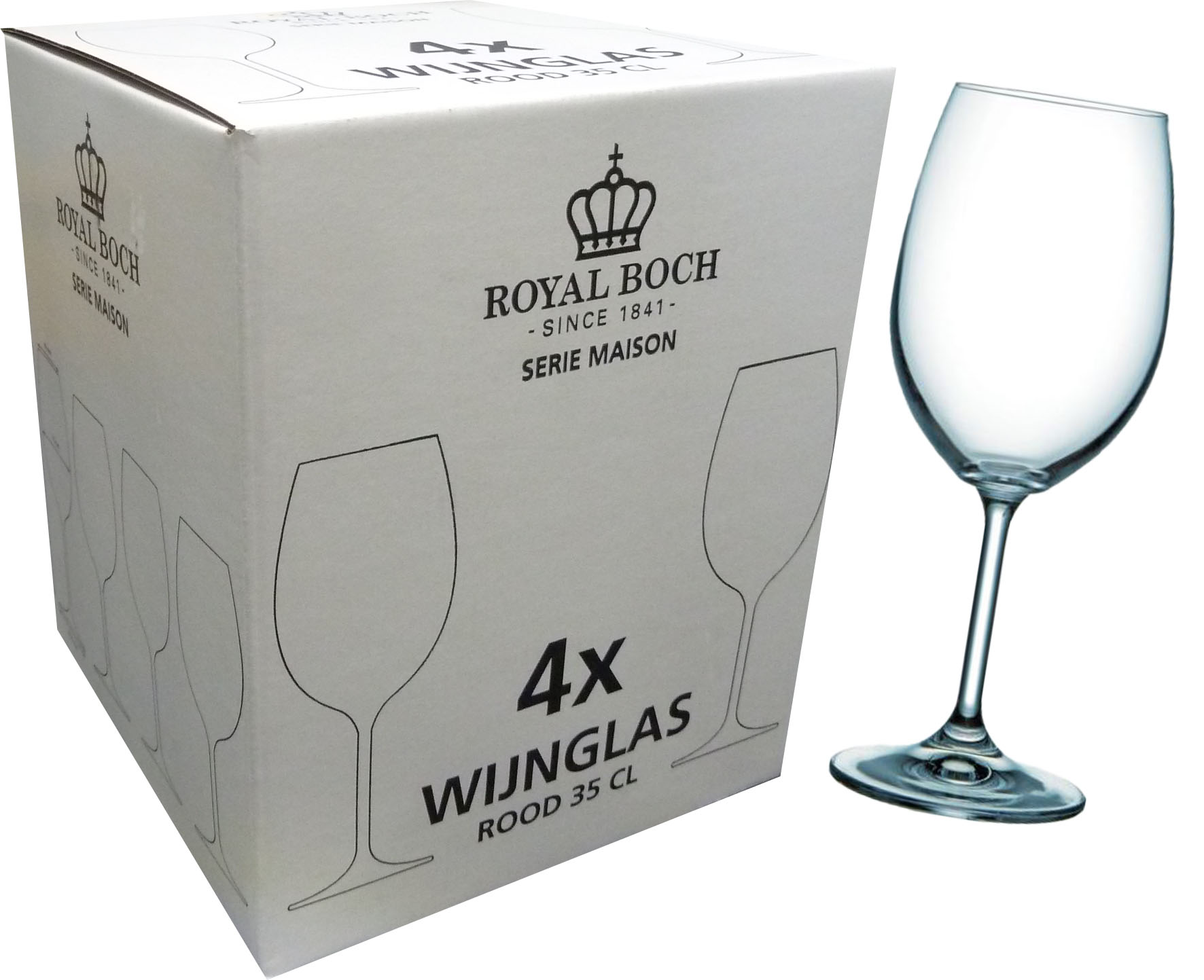 Royal Boch Rodewijnglas 35 Cl " Maison" Ds A 4 Stuks