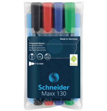 Schneider Maxx 130 Permanentmarker Ronde Punt 1-3mm Etui A 4 Stuks