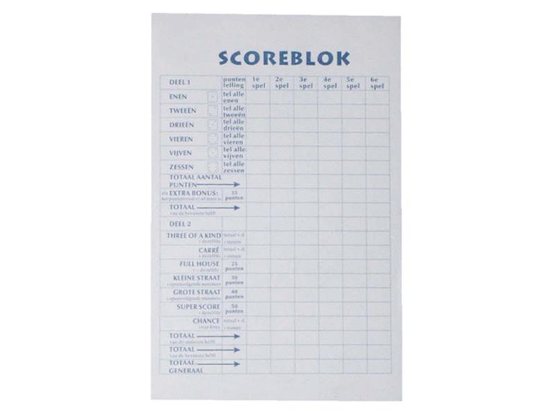 Scoreblok 9.4x14.5cm 250vel Pak A 5 Stuks