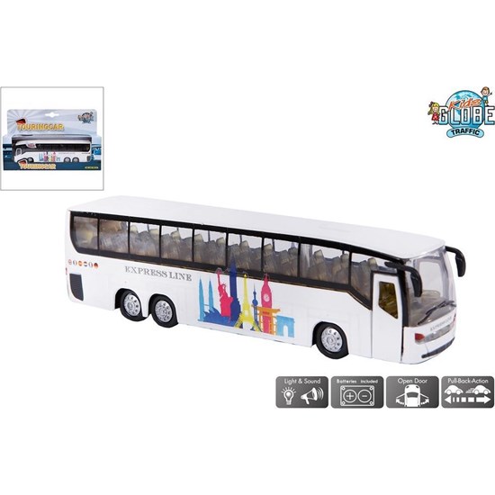 Shuttle Bus Licht En Geluid 19cm Wit