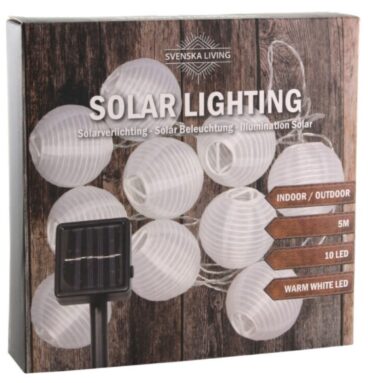 Solarverlichting Lampion LED 10 Lamps Wit Ø7