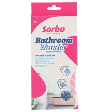 Sorbo Bathroom Wonder Anti-kalkdoek 33x34cm Set A 2 Stuks