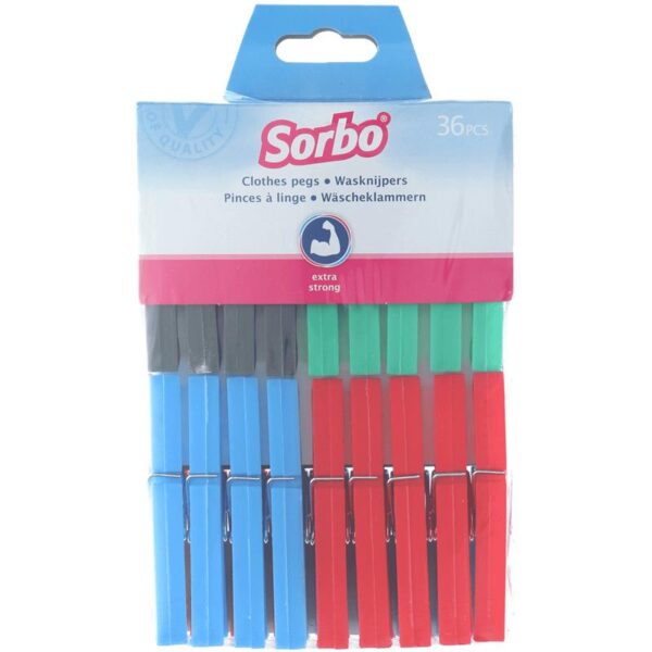 Sorbo Wasknijpers 5x36st Plastic