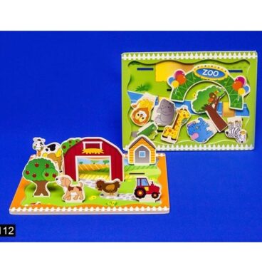 Speelplankje Hout 3D Zoo/Farm 30x22