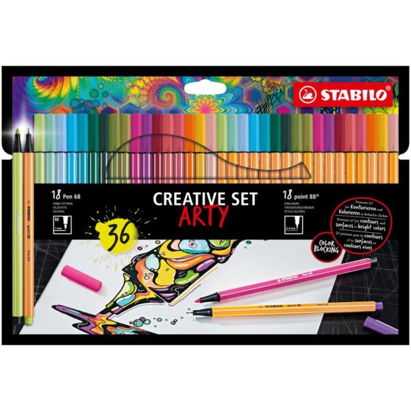 Stabilo Arty Creative Set Pen 68/Point 88 Etui A 36 Kleuren