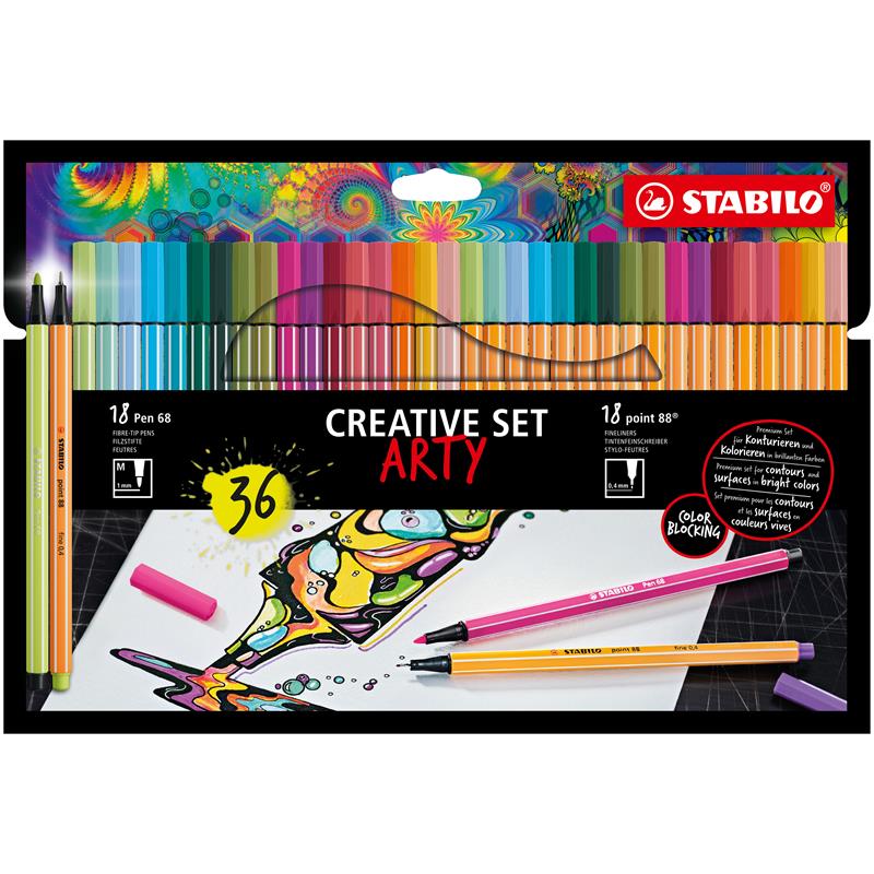Stabilo Arty Creative Set Pen 68/Point 88 Etui A 36 Kleuren
